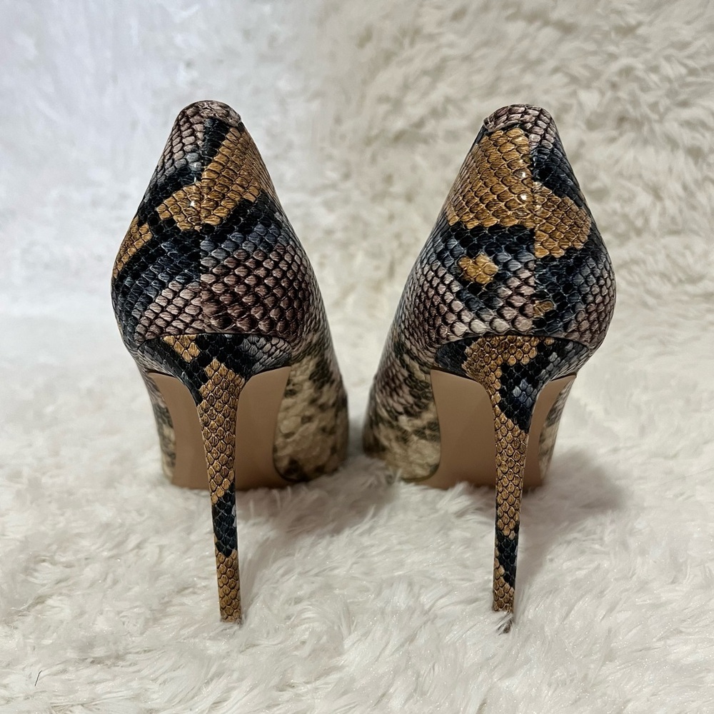 NWOB Steve Madden 8 Vala Snake Print Mobwife Pointed Toe Stiletto Sexy Pumps - Picture 3 of 12